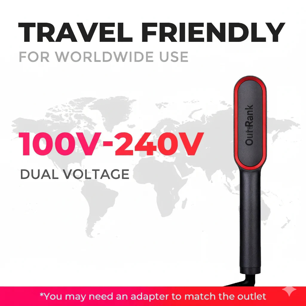 RING PLUS Hair Straightening Brush by OutRank Hair